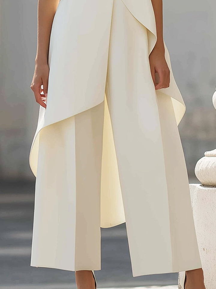 Rosie | Dressy Sleeveless Wide Leg Wedding Party Jumpsuit