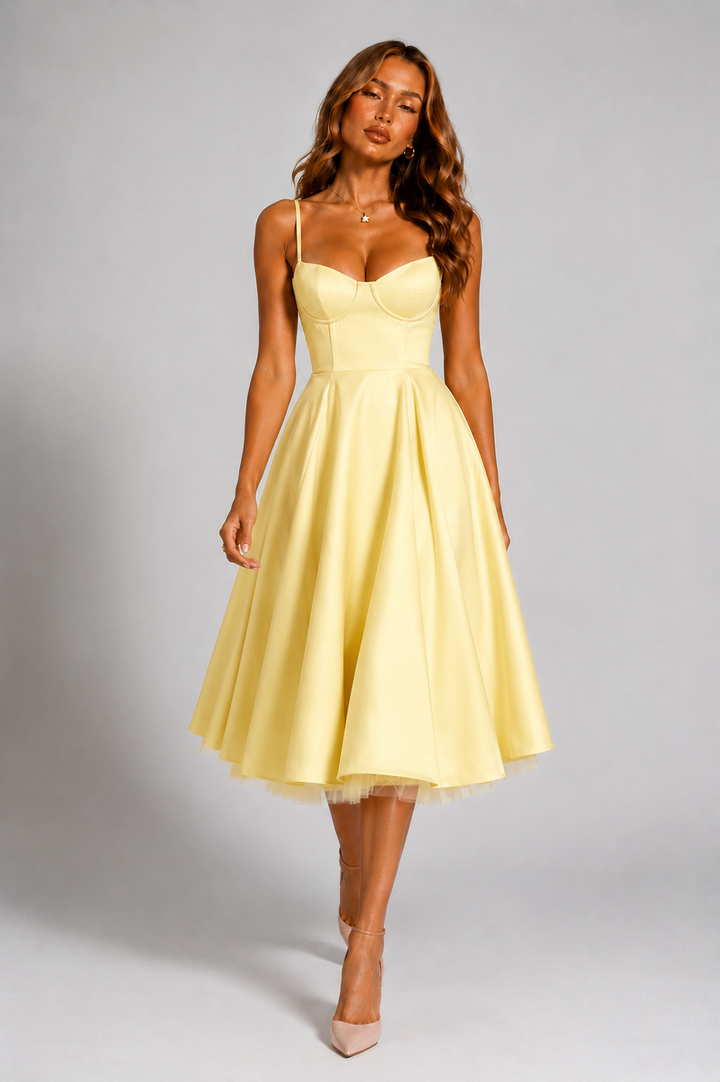 Rosie | Wedding Guest Sleeveless Pleated Midi Dress