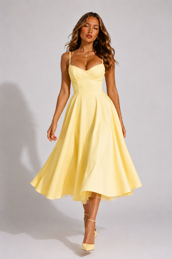 Rosie | Wedding Guest Sleeveless Pleated Midi Dress
