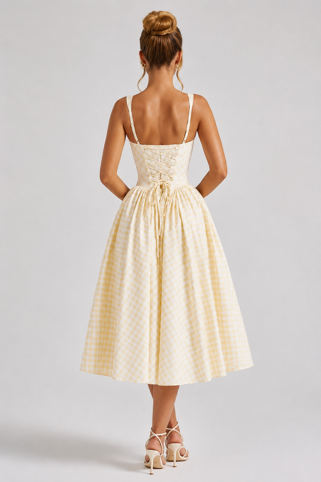 Rosie | Womens Checked Sleeveless Midi Summer Dress