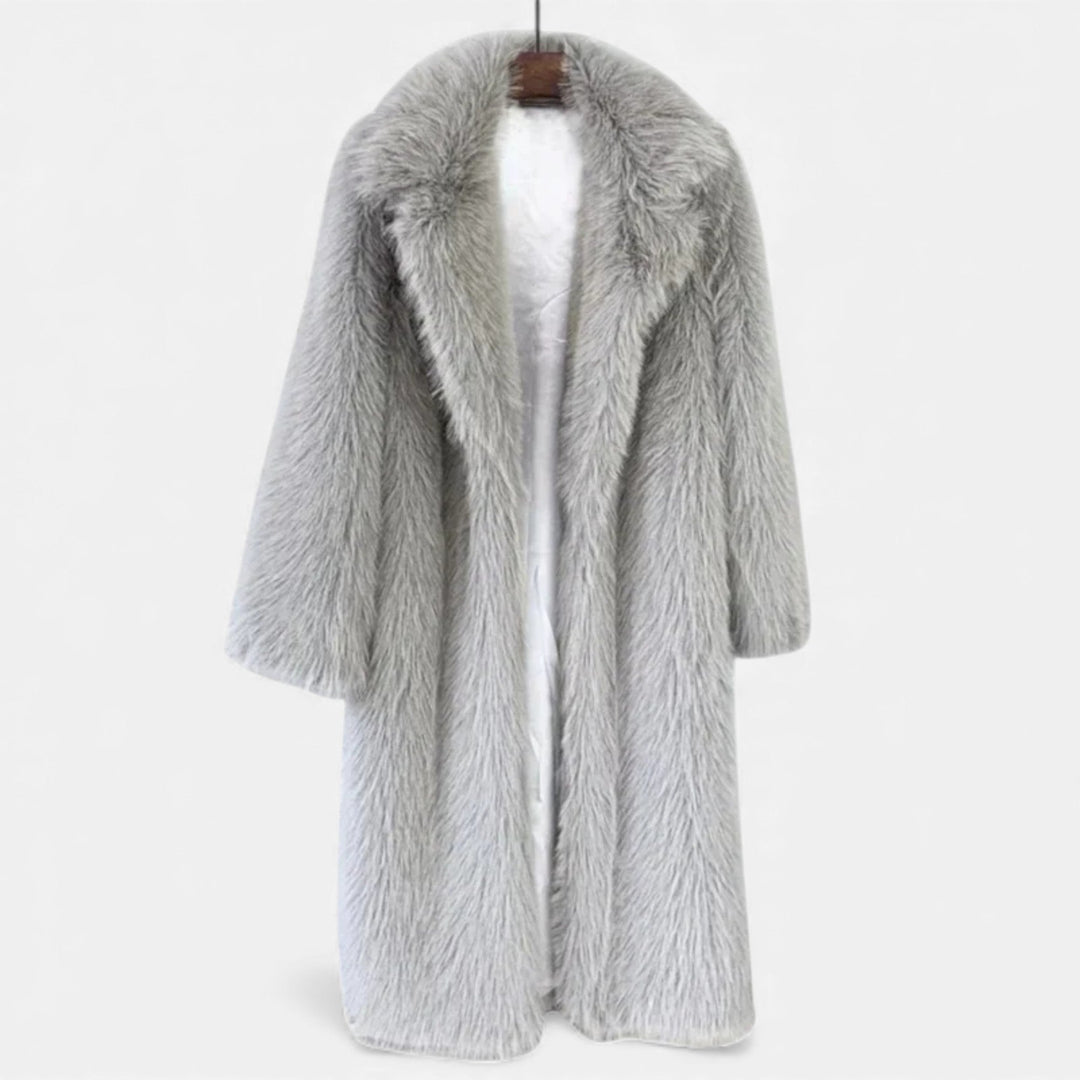 Rosie | Womens Faux Fur Open Front Knee Length Coat