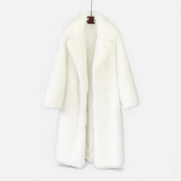 Rosie | Womens Faux Fur Open Front Knee Length Coat