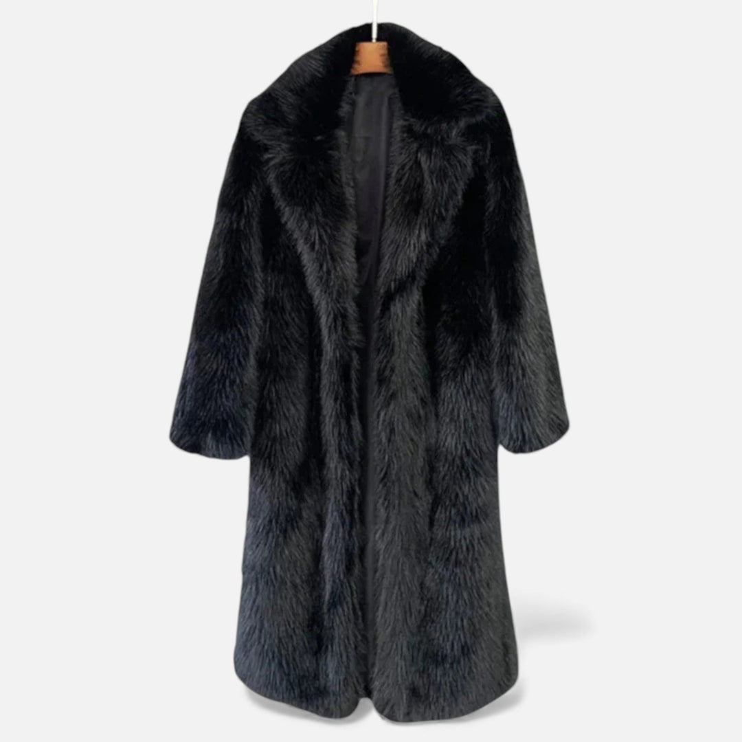 Rosie | Womens Faux Fur Open Front Knee Length Coat