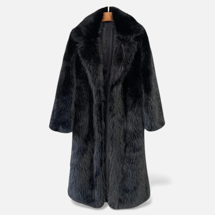 Rosie | Womens Faux Fur Open Front Knee Length Coat