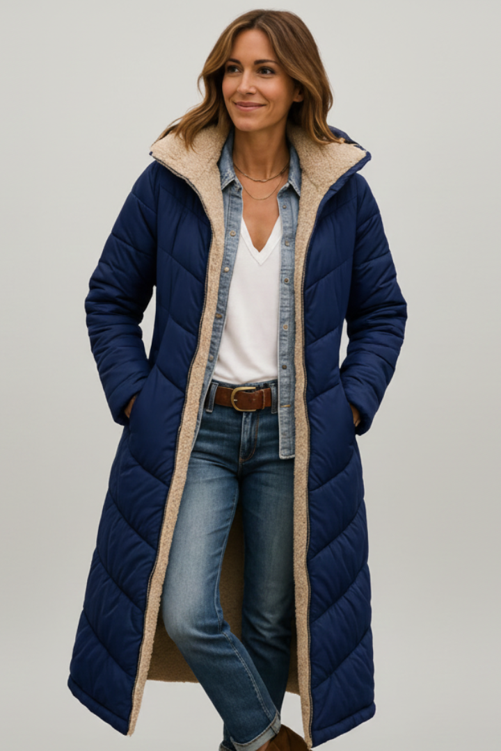 Rosie | Womens Hooded Quilted Maxi Puffer Coat