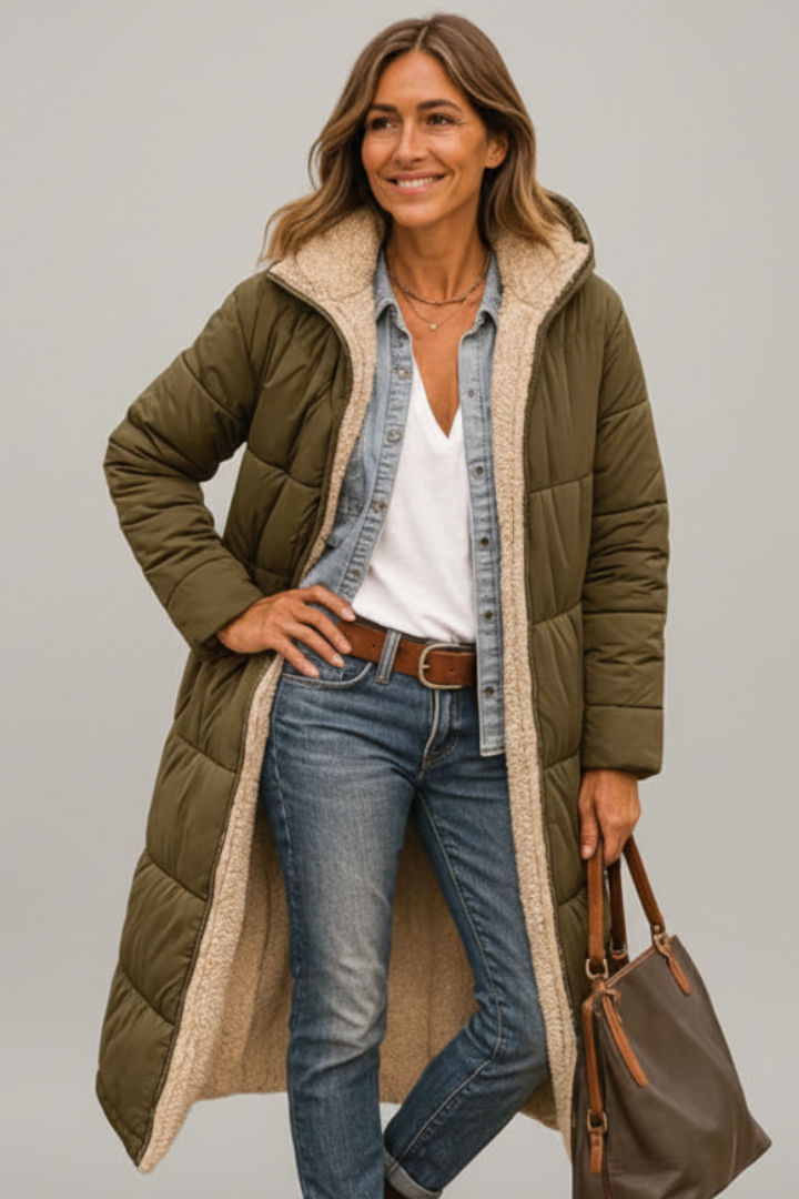 Rosie | Womens Hooded Quilted Maxi Puffer Coat