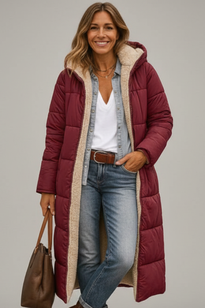 Rosie | Womens Hooded Quilted Maxi Puffer Coat