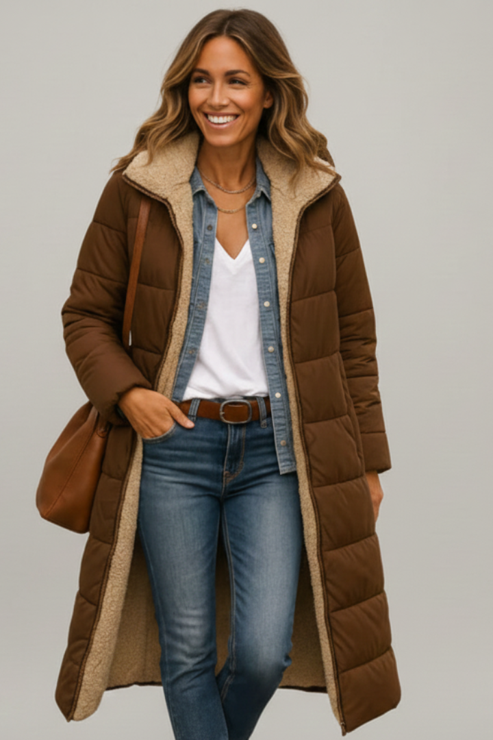 Rosie | Womens Hooded Quilted Maxi Puffer Coat