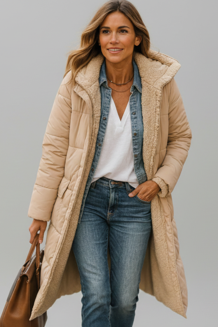 Rosie | Womens Hooded Quilted Maxi Puffer Coat