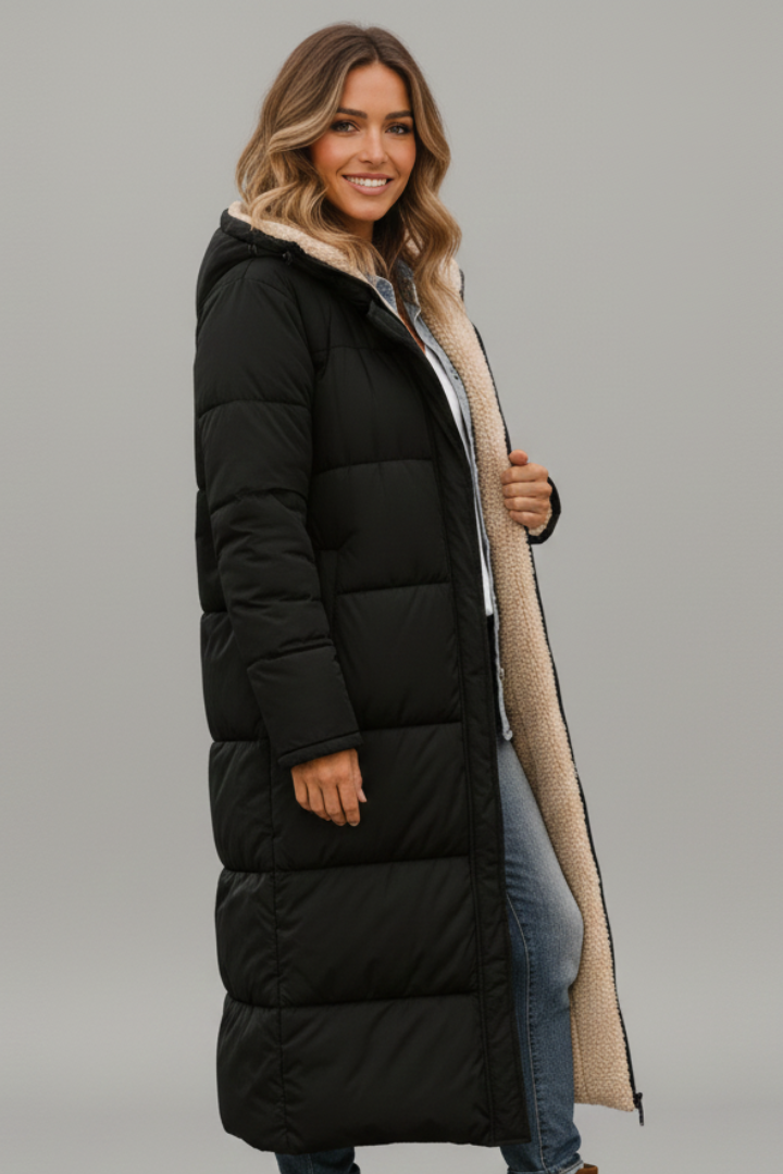 Rosie | Womens Hooded Quilted Maxi Puffer Coat