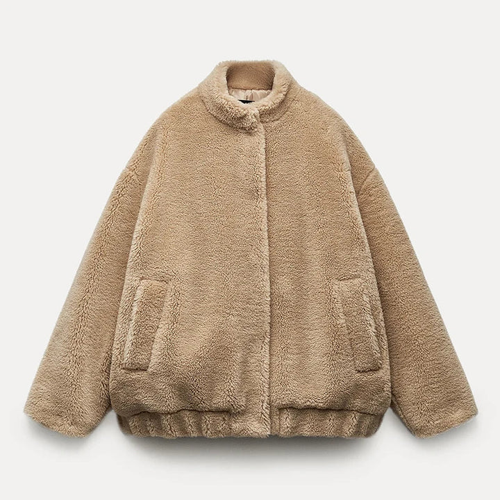 Tilly | Oversized Brown Faux Fur Teddy Coat