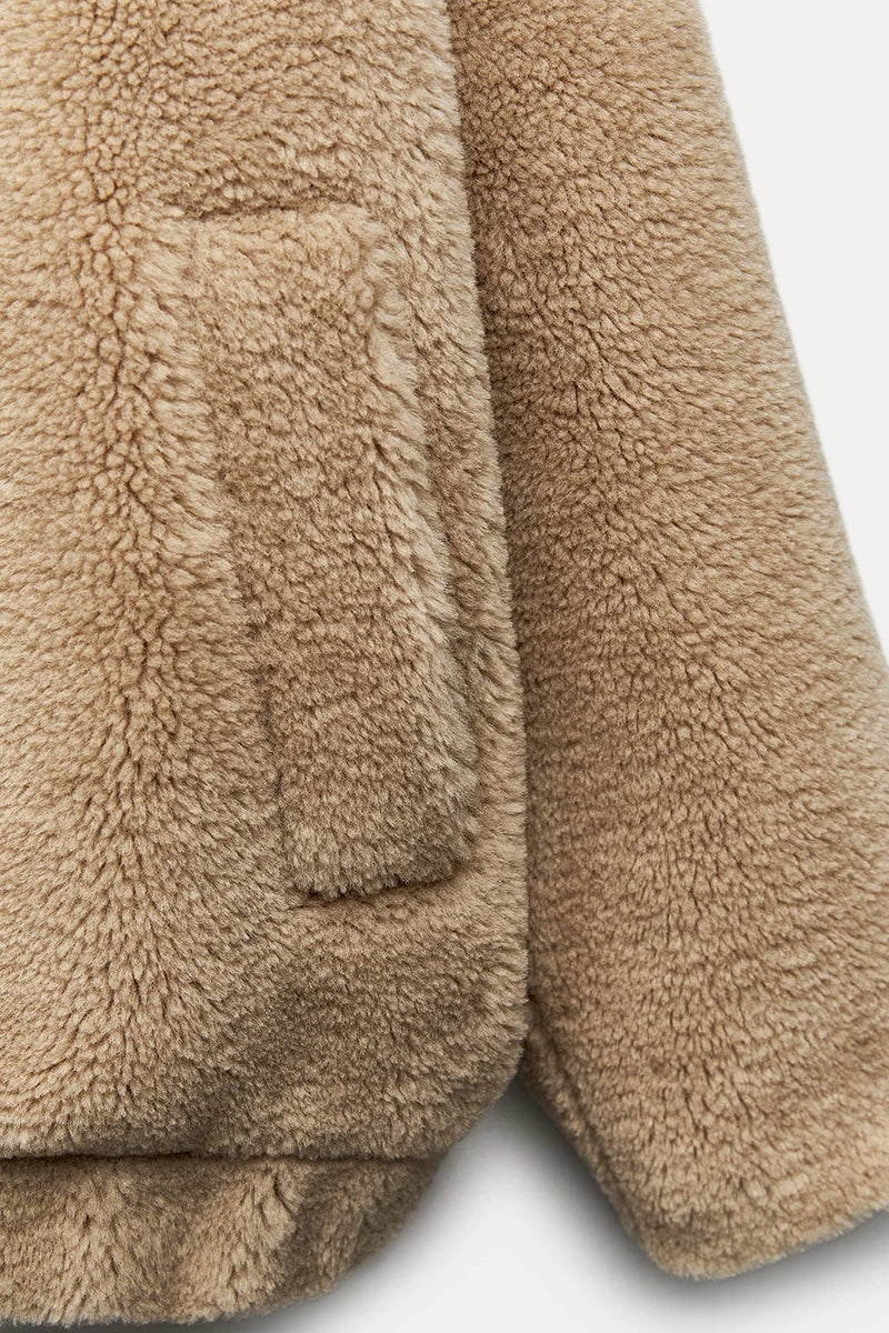 Tilly | Oversized Brown Faux Fur Teddy Coat
