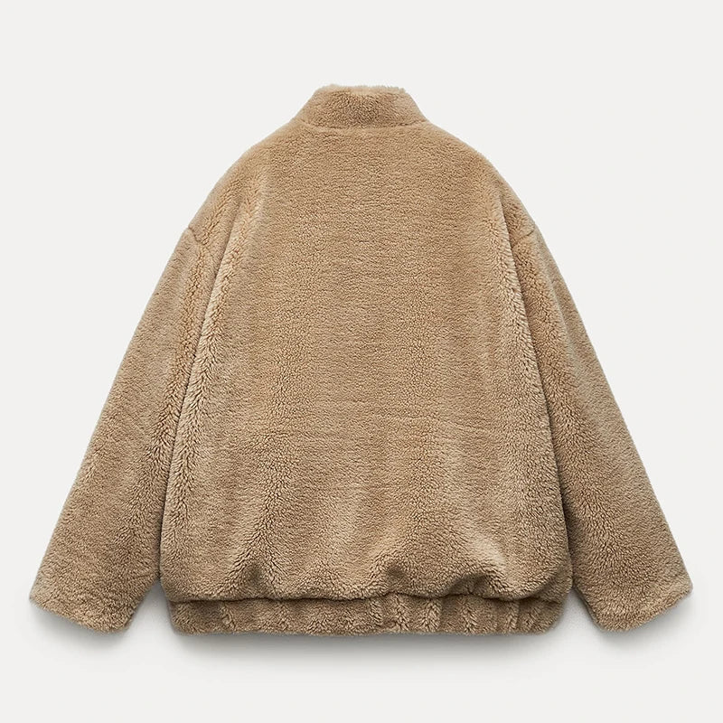 Tilly | Oversized Brown Faux Fur Teddy Coat