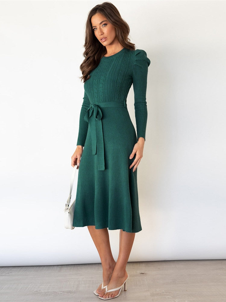 Daisy | Cable Knit Midi Jumper Dress