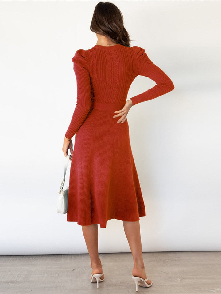 Daisy | Cable Knit Midi Jumper Dress
