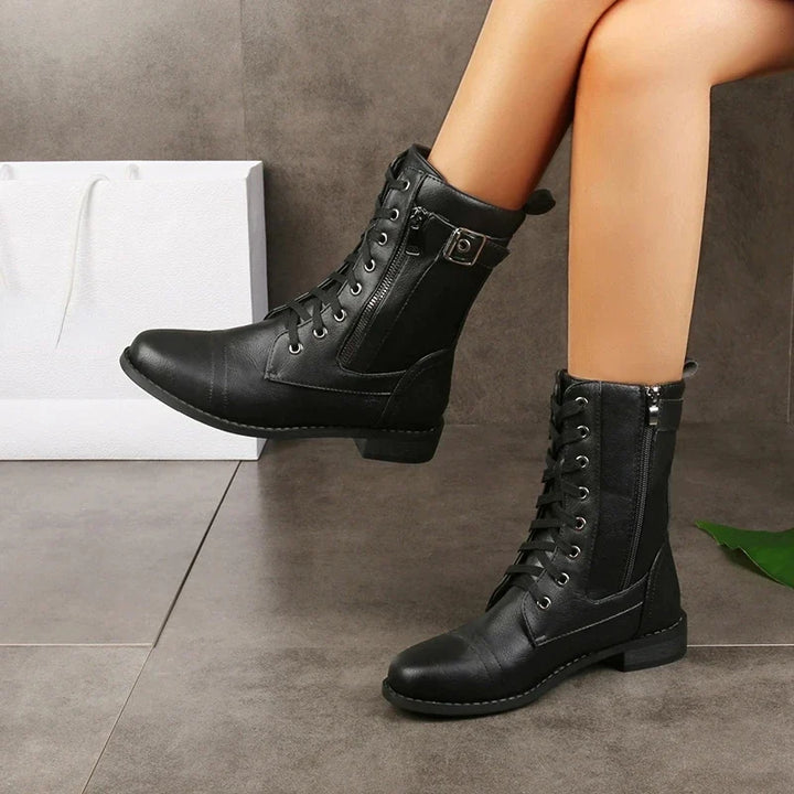 Rosie | Lace Up Zip Combat Boots Women