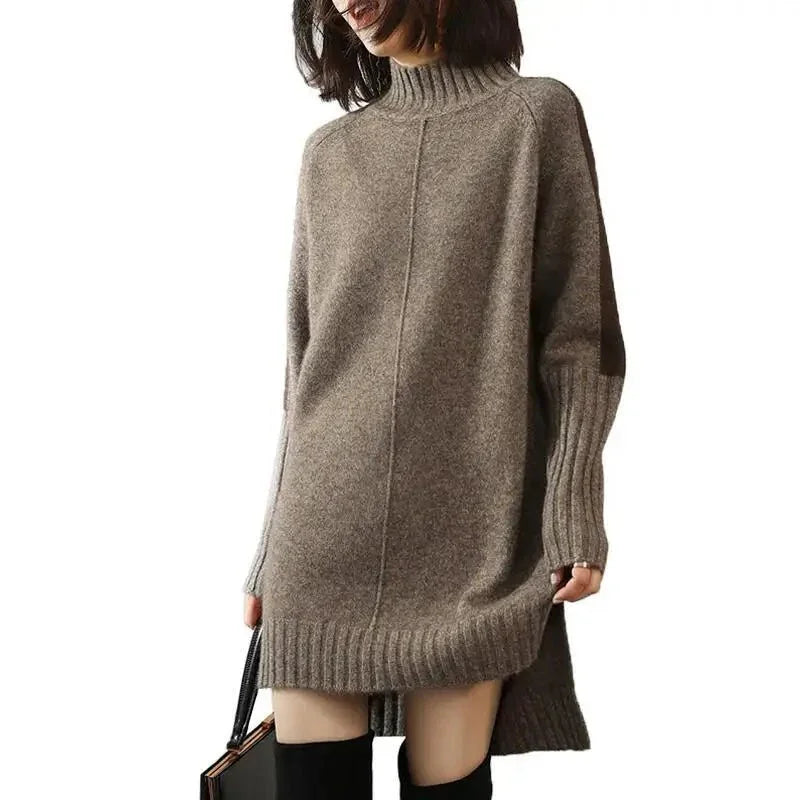 Phoebe | Mock Neck Knit Jumper Dress
