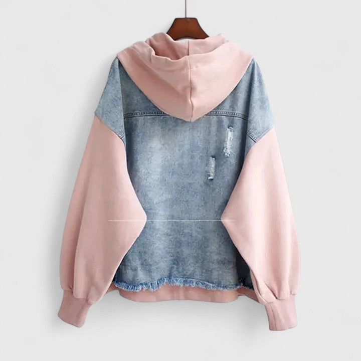 Darcey | Oversized Zip Hooded Denim Jacket