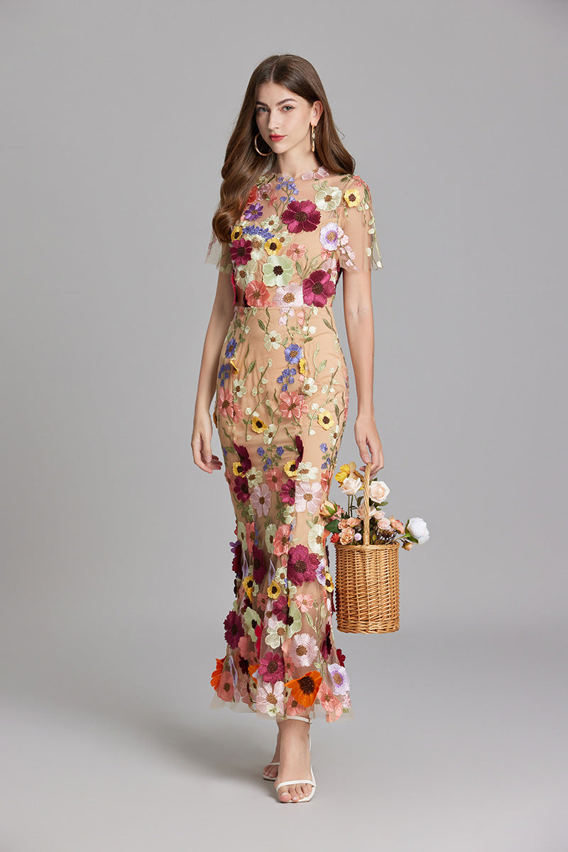Sienna | Wedding Guest Floral Mesh Maxi Dress