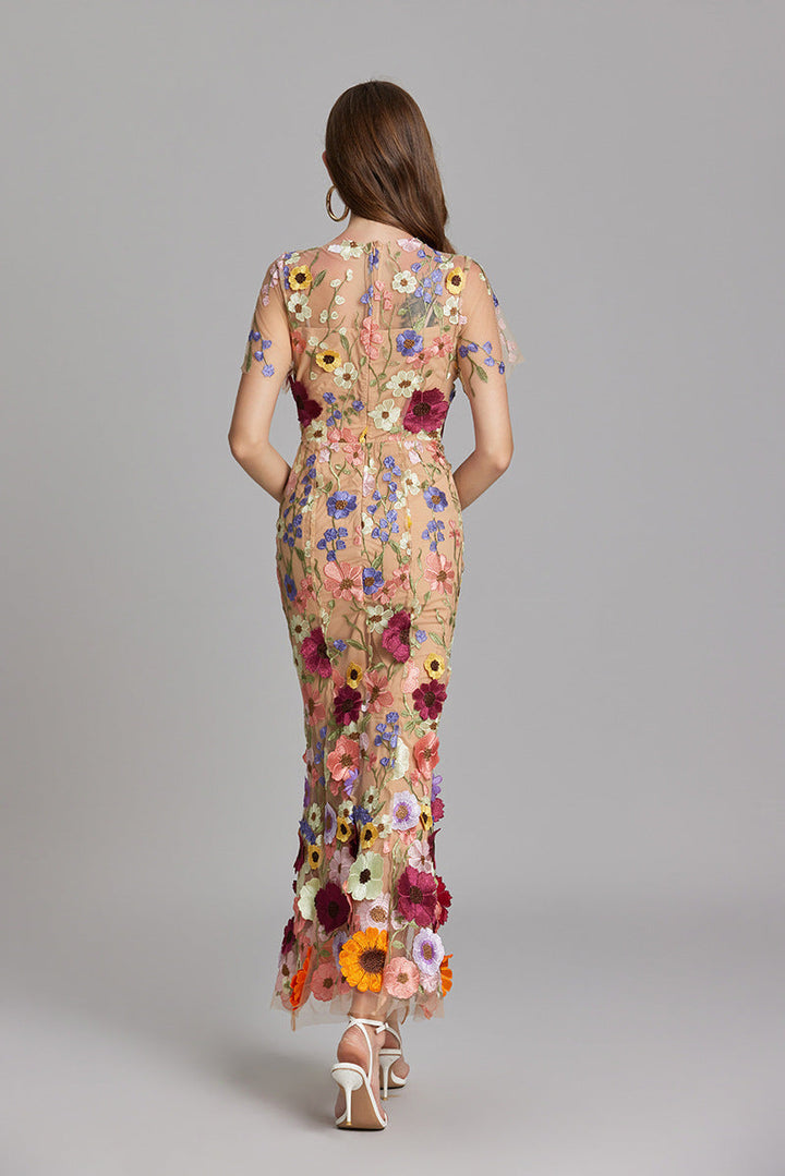 Sienna | Wedding Guest Floral Mesh Maxi Dress