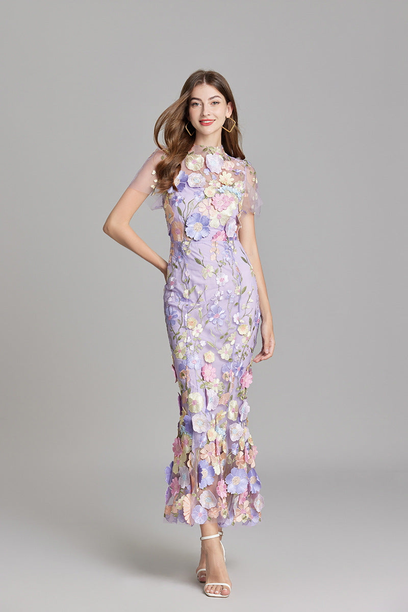 Sienna | Wedding Guest Floral Mesh Maxi Dress