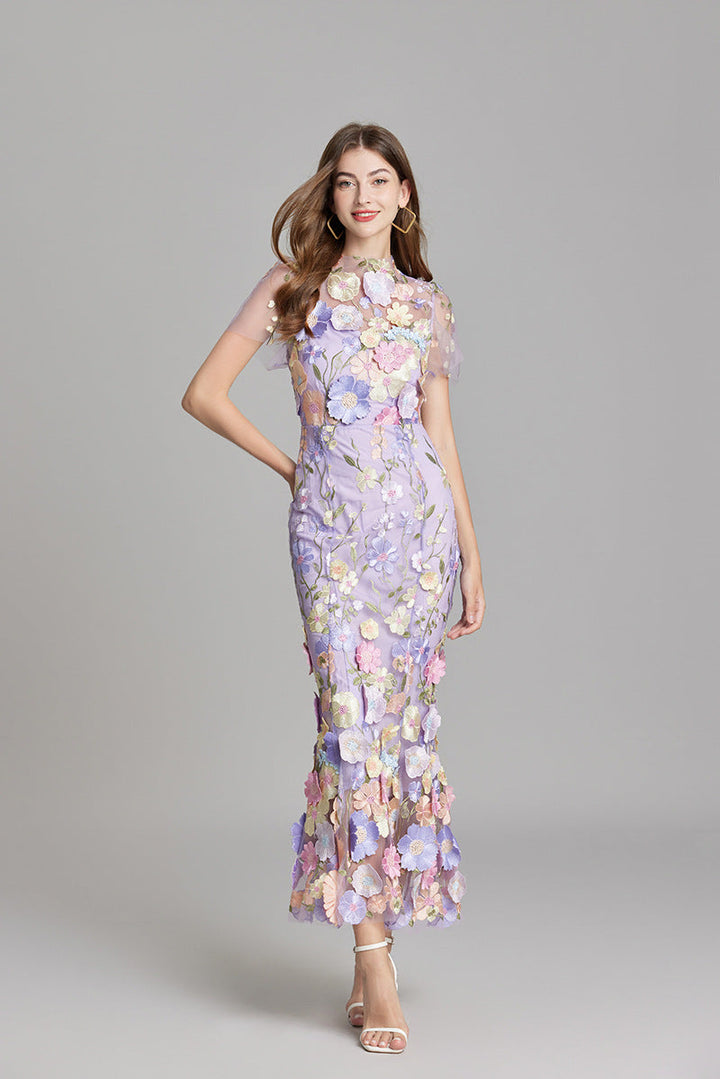 Sienna | Wedding Guest Floral Mesh Maxi Dress
