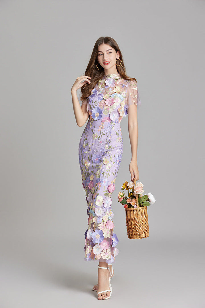 Sienna | Wedding Guest Floral Mesh Maxi Dress