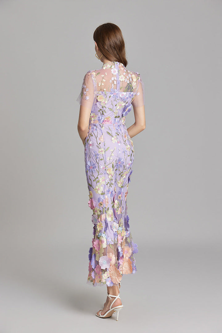 Sienna | Wedding Guest Floral Mesh Maxi Dress