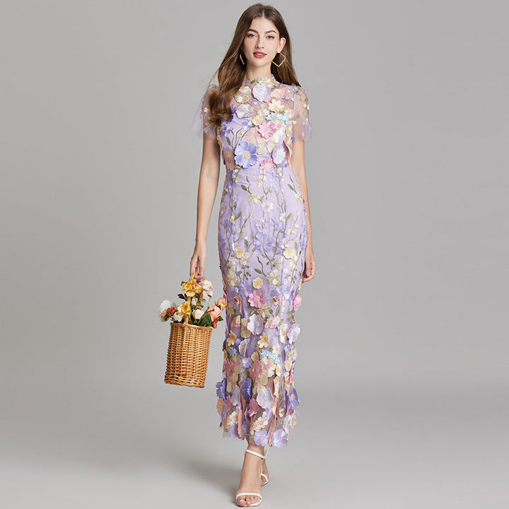 Sienna | Wedding Guest Floral Mesh Maxi Dress