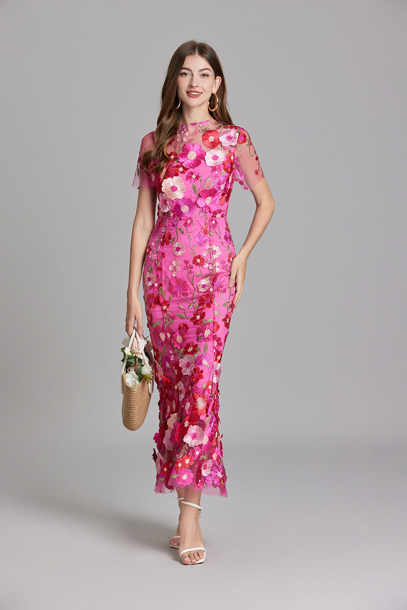 Sienna | Wedding Guest Floral Mesh Maxi Dress