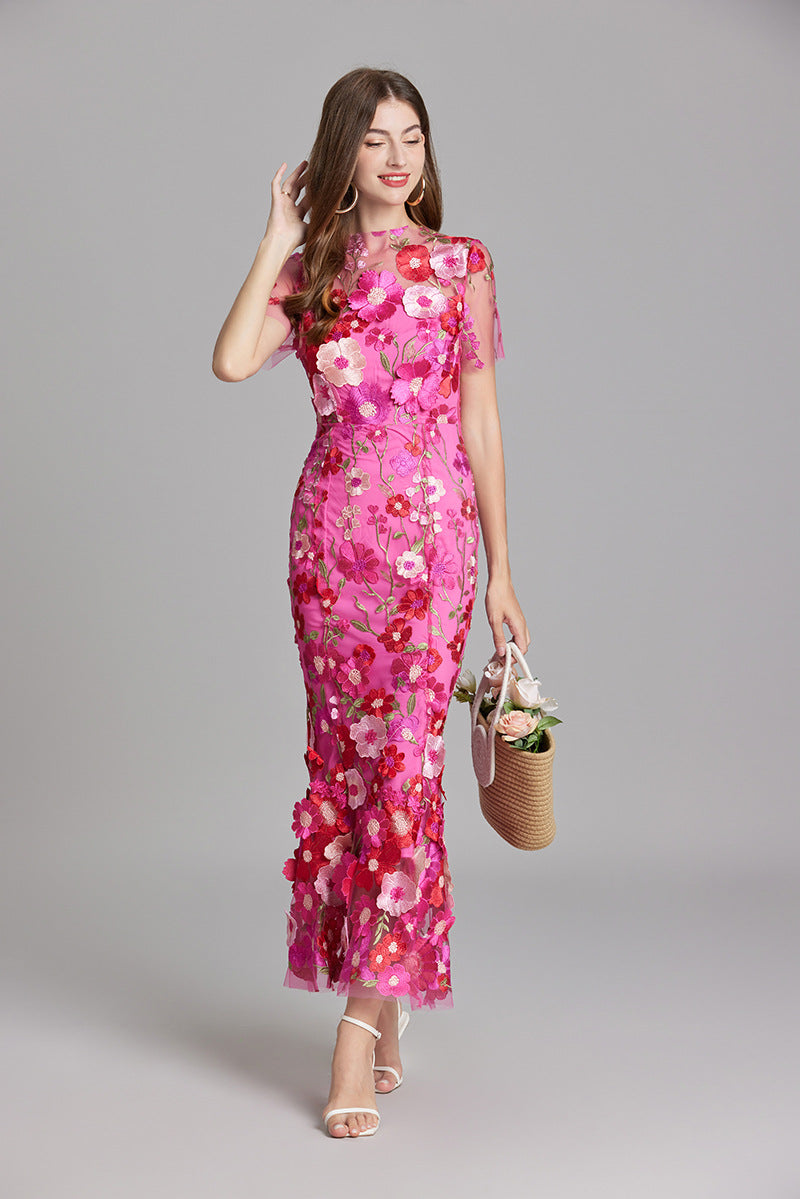 Sienna | Wedding Guest Floral Mesh Maxi Dress
