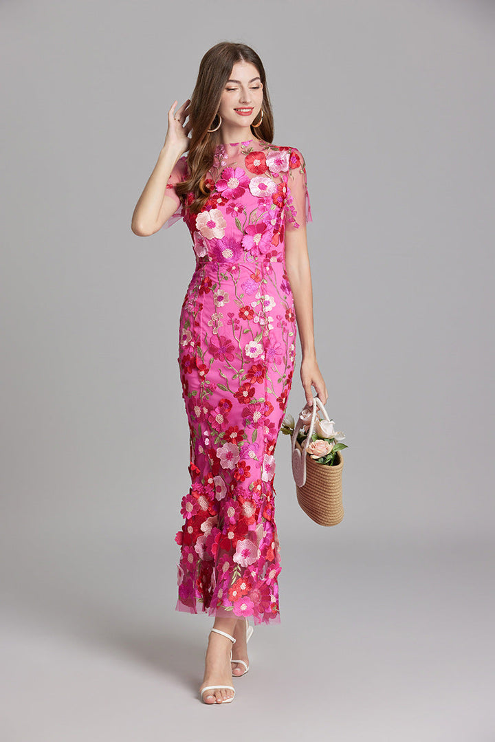 Sienna | Wedding Guest Floral Mesh Maxi Dress