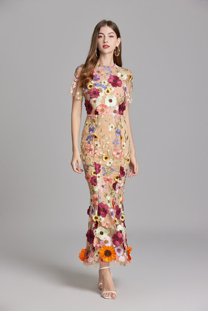 Sienna | Wedding Guest Floral Mesh Maxi Dress