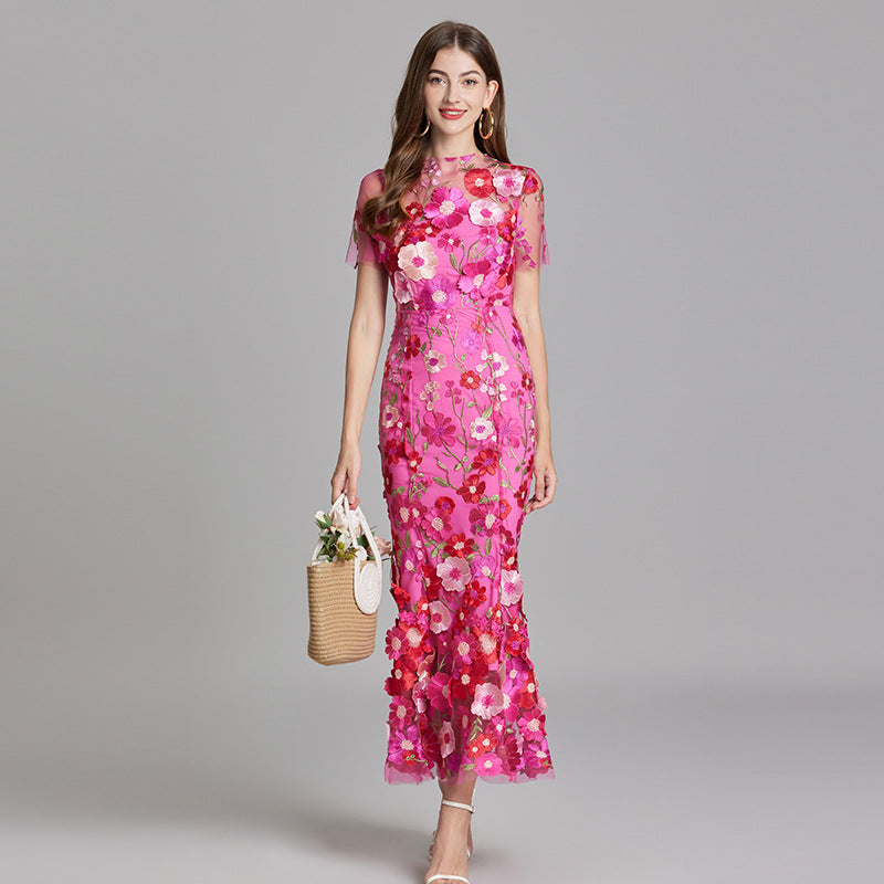 Sienna | Wedding Guest Floral Mesh Maxi Dress