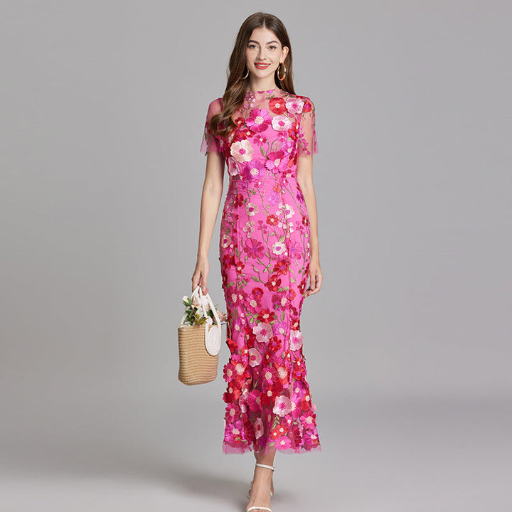 Sienna | Wedding Guest Floral Mesh Maxi Dress