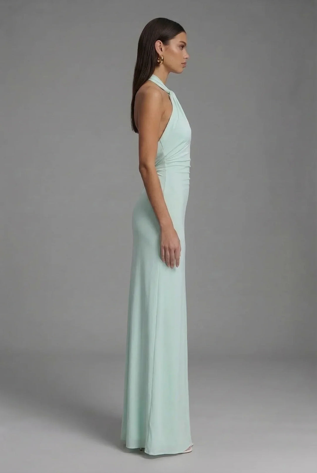 Sienna | Wedding Guest Ruched Halter Maxi Dress