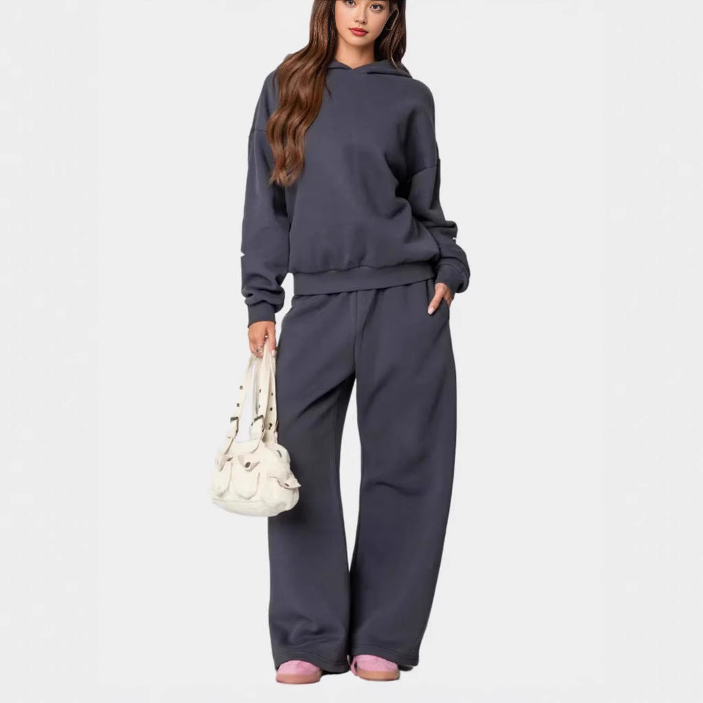 Sienna | Womens Hooded Wide Leg Trousers Tracksuit