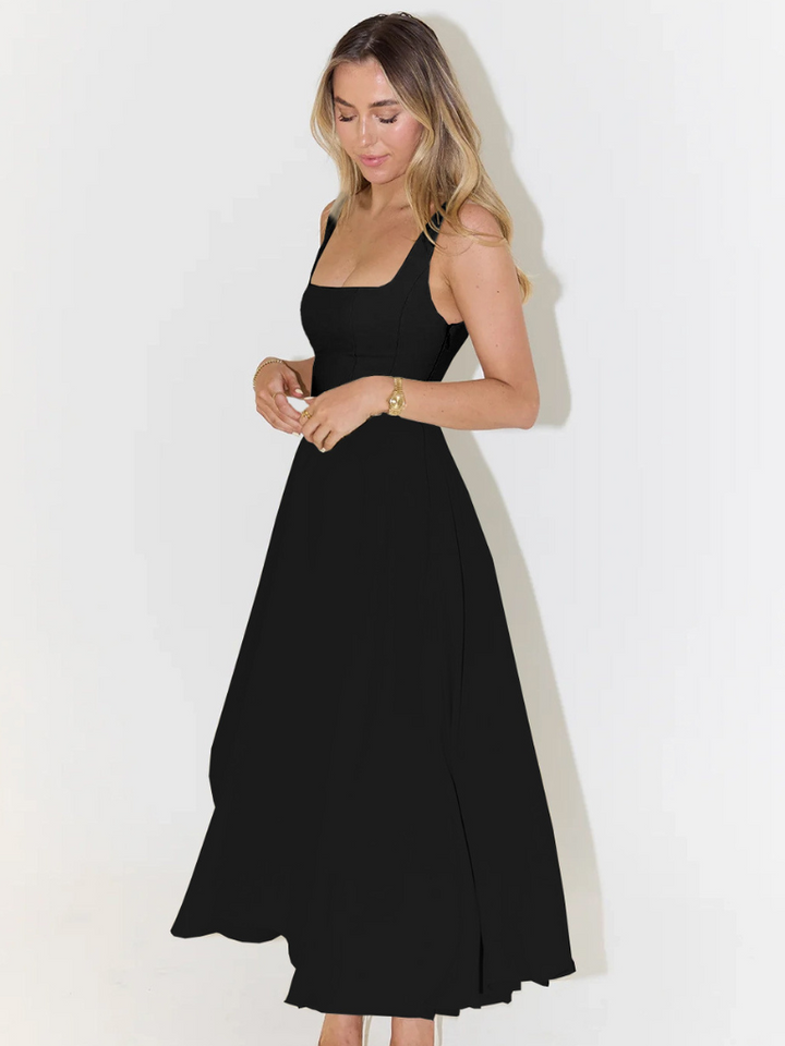 Sophia | Wedding Guest Sleeveless Square Neck Midi Dress