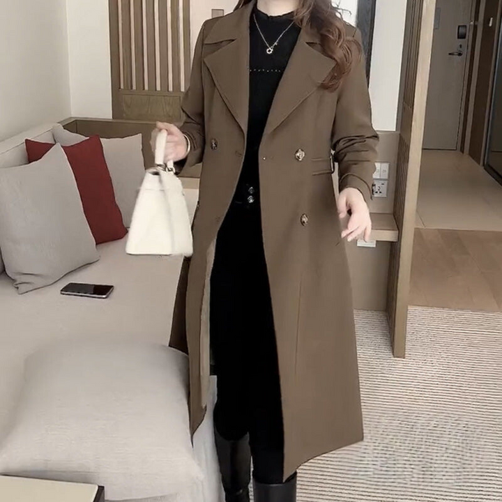 Sophia | Womens Double Breasted Midi Trench Coat