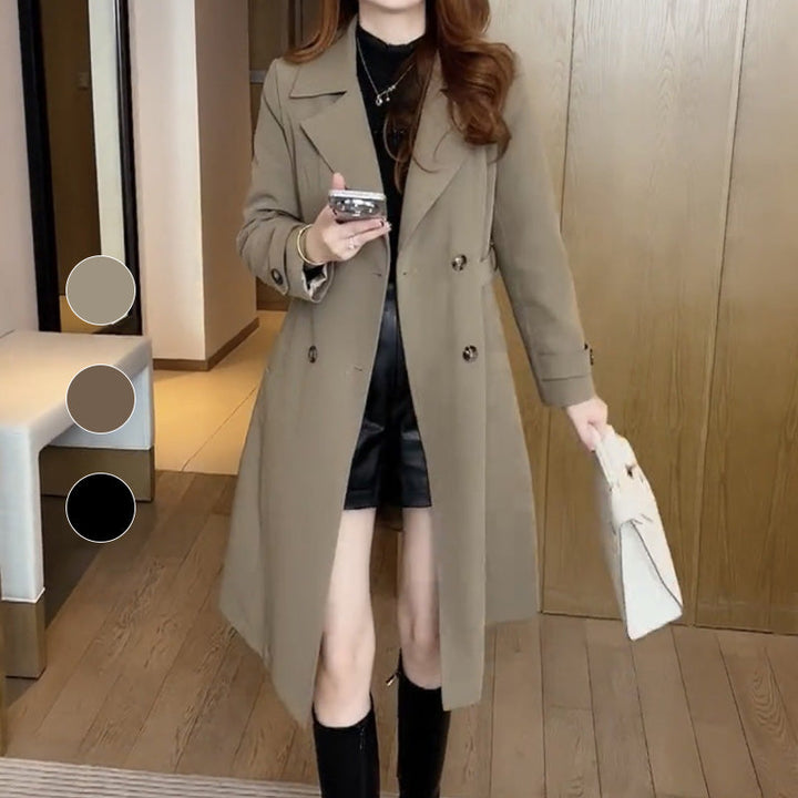 Sophia | Womens Double Breasted Midi Trench Coat