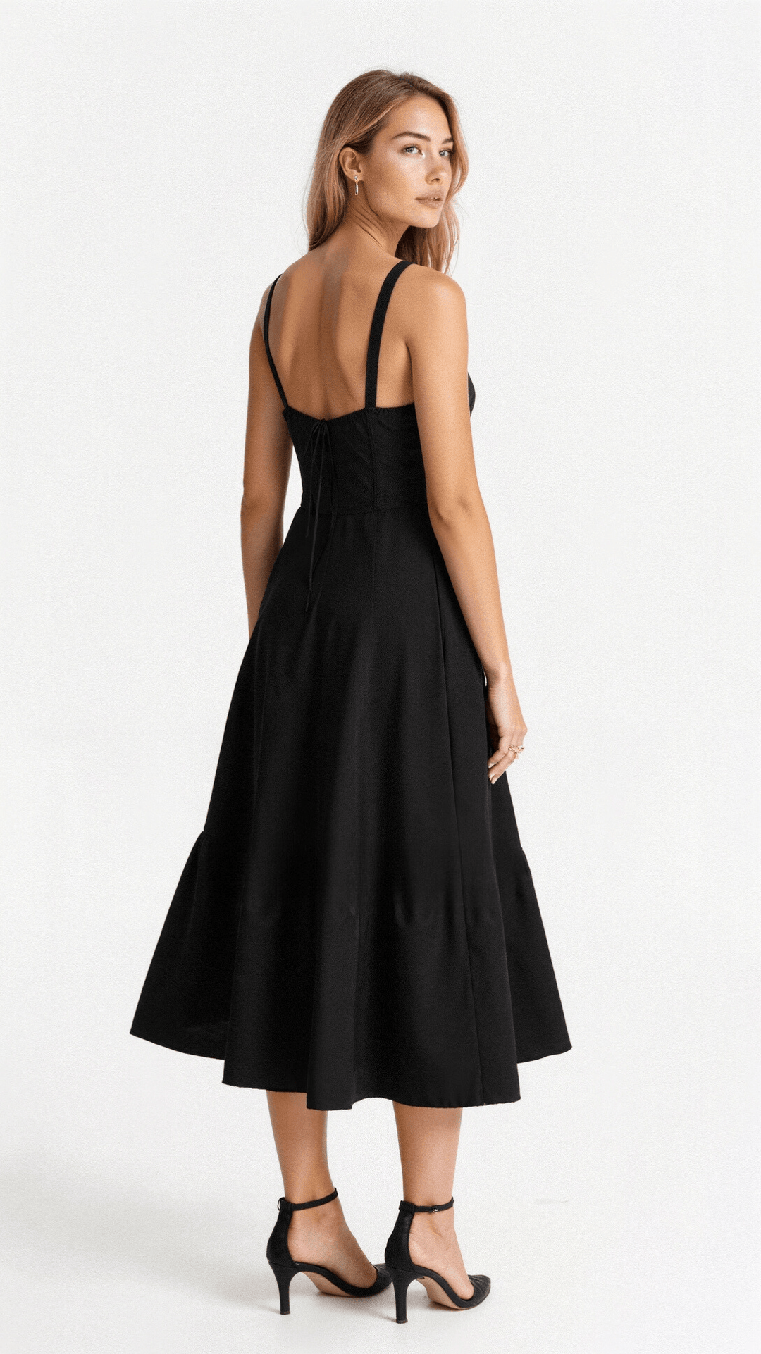 Tamsin | Floral Sleeveless Midi Wedding Guest Dress