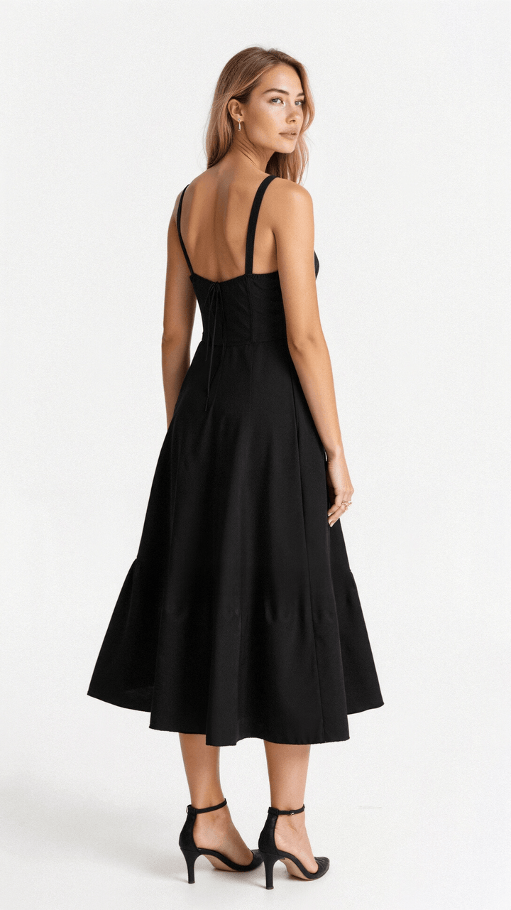 Tamsin | Floral Sleeveless Midi Wedding Guest Dress