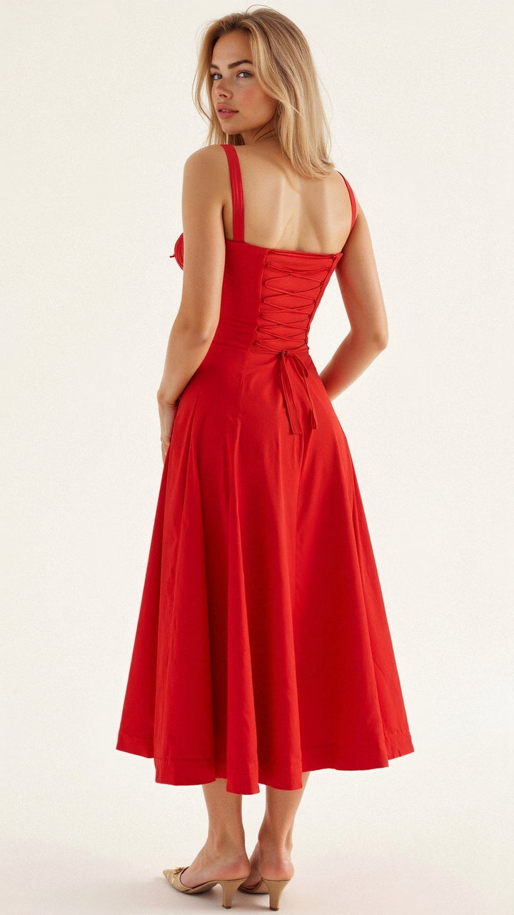 Tamsin | Floral Sleeveless Midi Wedding Guest Dress