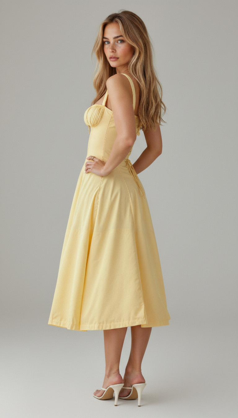 Tamsin | Floral Sleeveless Midi Wedding Guest Dress