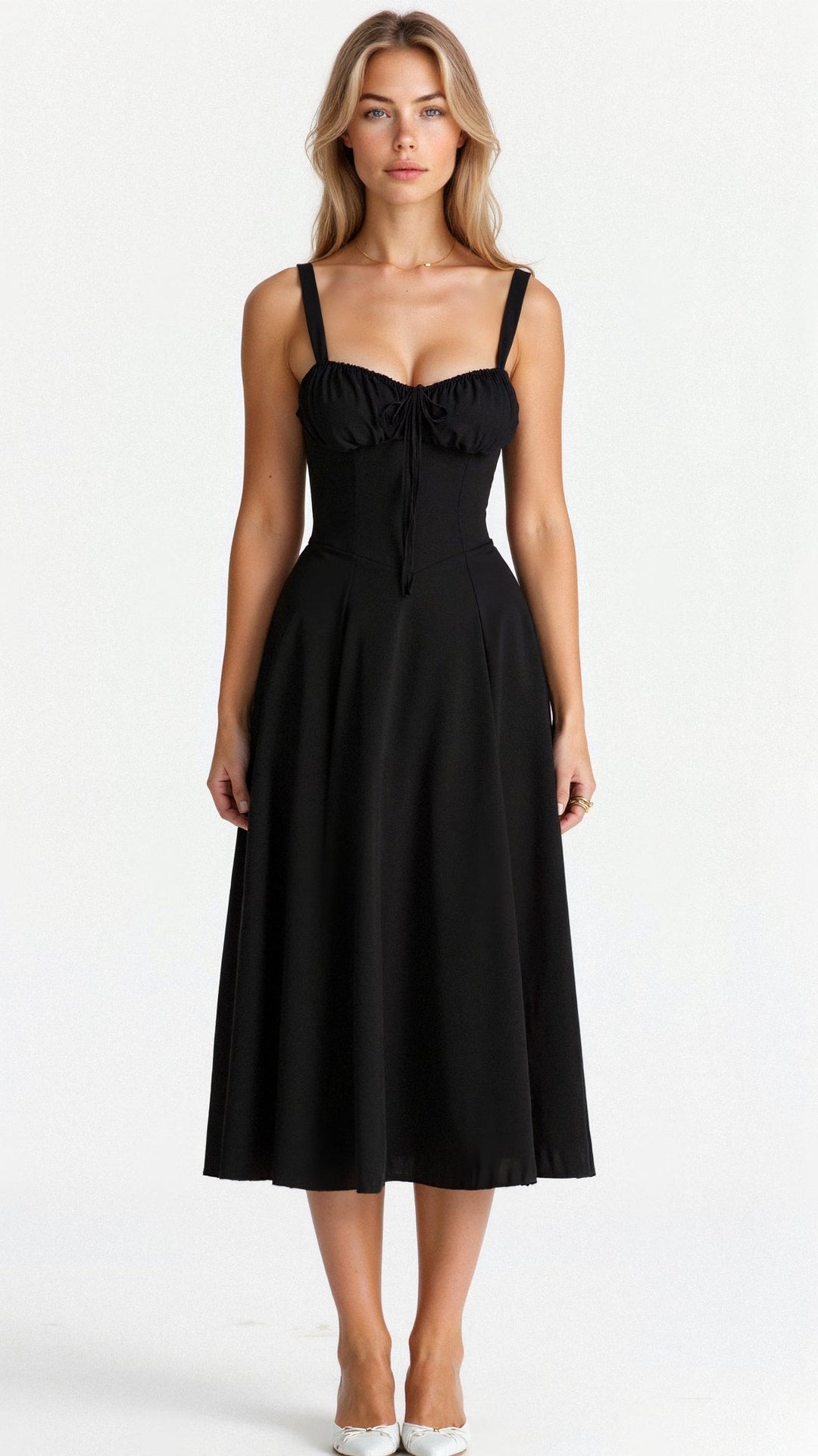 Tamsin | Floral Sleeveless Midi Wedding Guest Dress