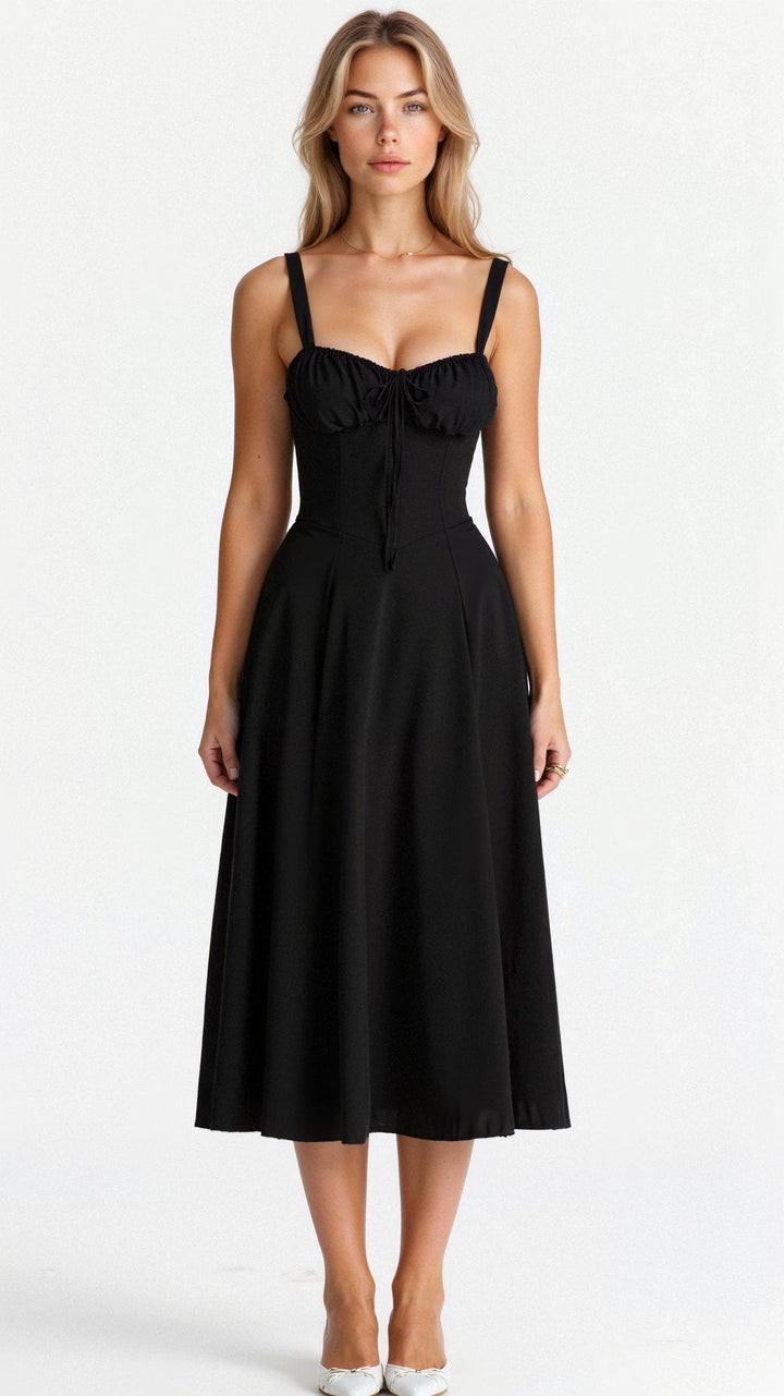 Tamsin | Floral Sleeveless Midi Wedding Guest Dress