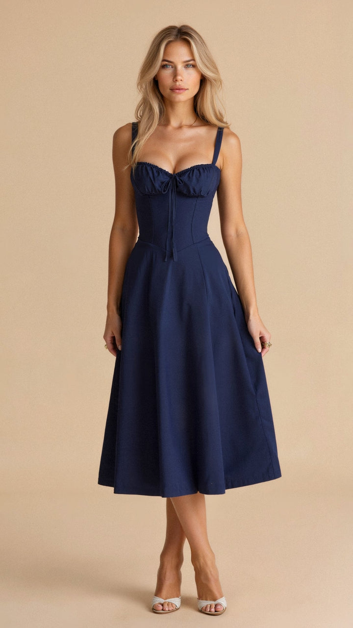 Tamsin | Floral Sleeveless Midi Wedding Guest Dress