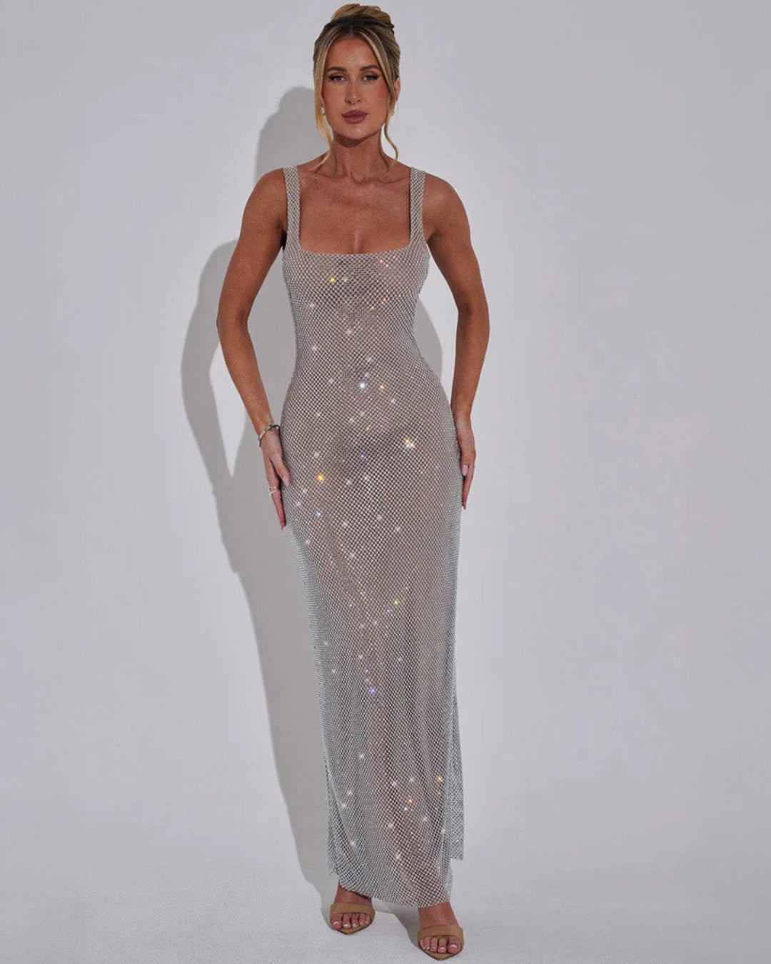 Tamsin | Sleeveless Sequin Wedding Guest Maxi Dress