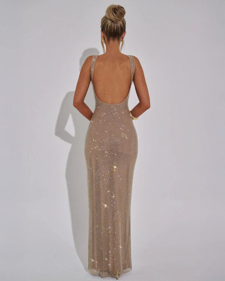 Tamsin | Sleeveless Sequin Wedding Guest Maxi Dress