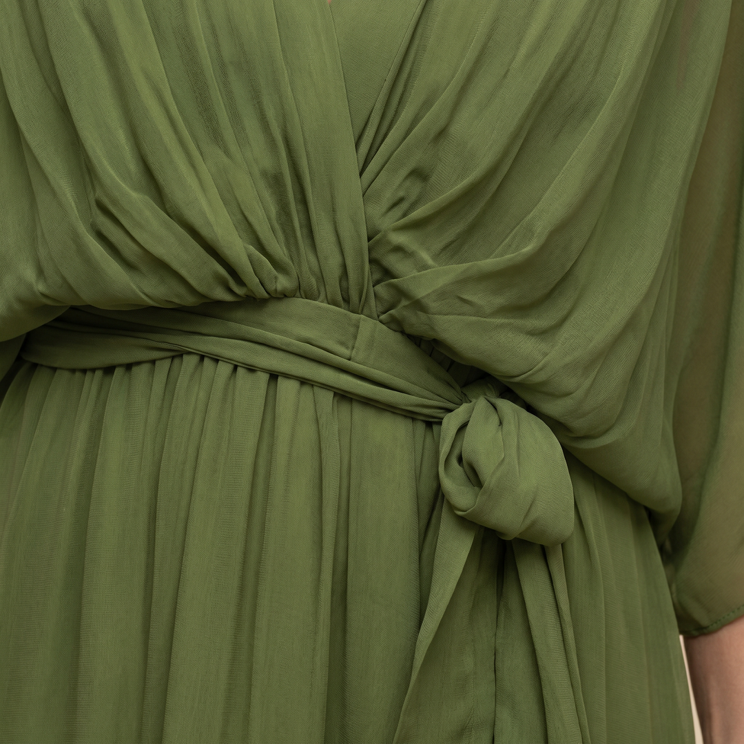 Tamsin | Wedding Guest Chiffon Wrap Midi Dress